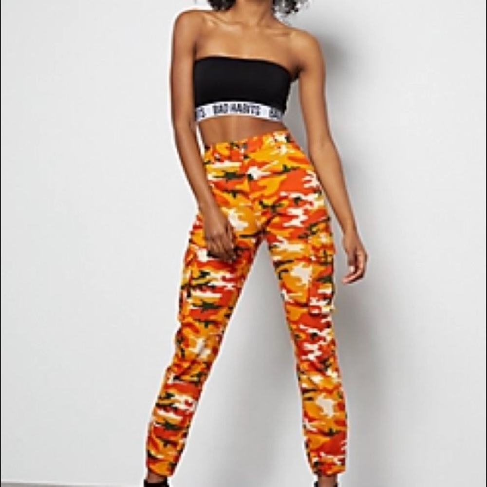 Orange camo pants